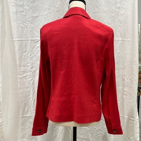 CABi Valentine Red Linen Blend Jacket, Style 5472, Size Medium - Picture 5 of 11